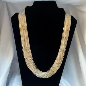 Navajo LIQUID SILVER 100 Strand Necklace, Vintage Reishi, 24”